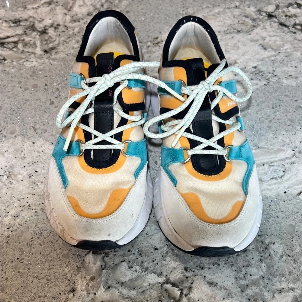 Cole Haan ZERØGRAND Flex Teal and Orange Sneakers Size 6.5